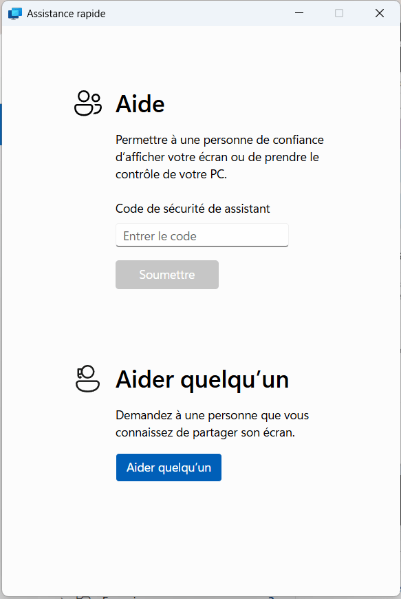 fenetre assistance rapide - Assistance URAPEDA